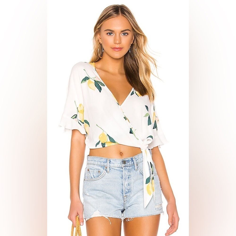 RAILS| Athena lemon wrap top | size small